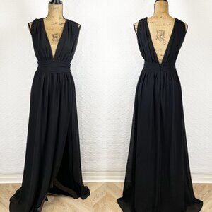 NWOT Lulus Heavenly Hues Black Maxi Dress